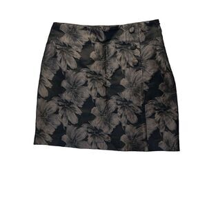 Just Female Floral skirt Women Black Tan Formal Holly‎ Size Small Mini Bodycon